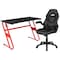 Flash Furniture Red Gaming Desk and Chair Set with Cup Holder BLN-X10RSG1030-BK-GG - alternate 4